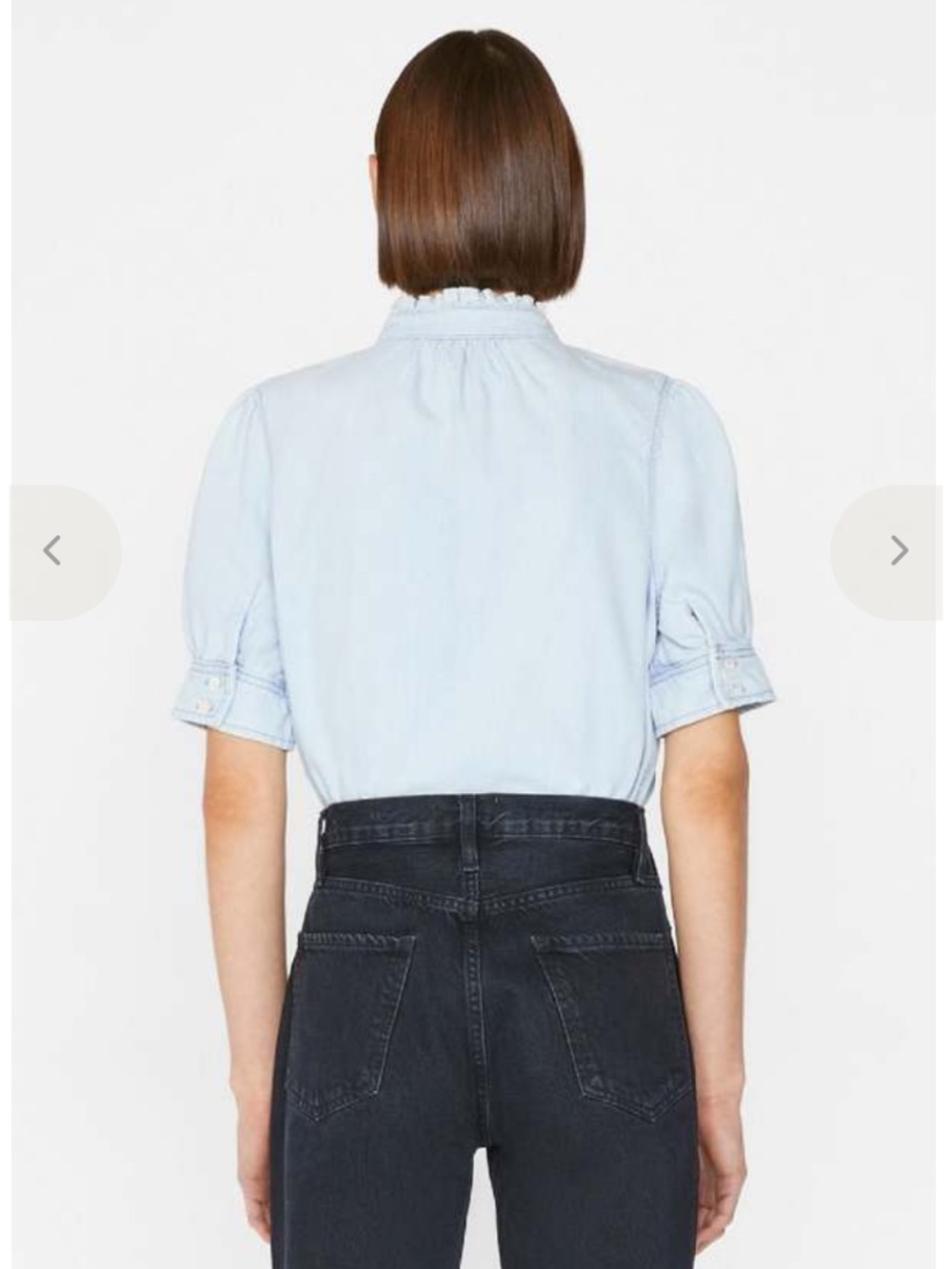 Frame Deep V Ruffle Collar Top - Picture 12 of 13